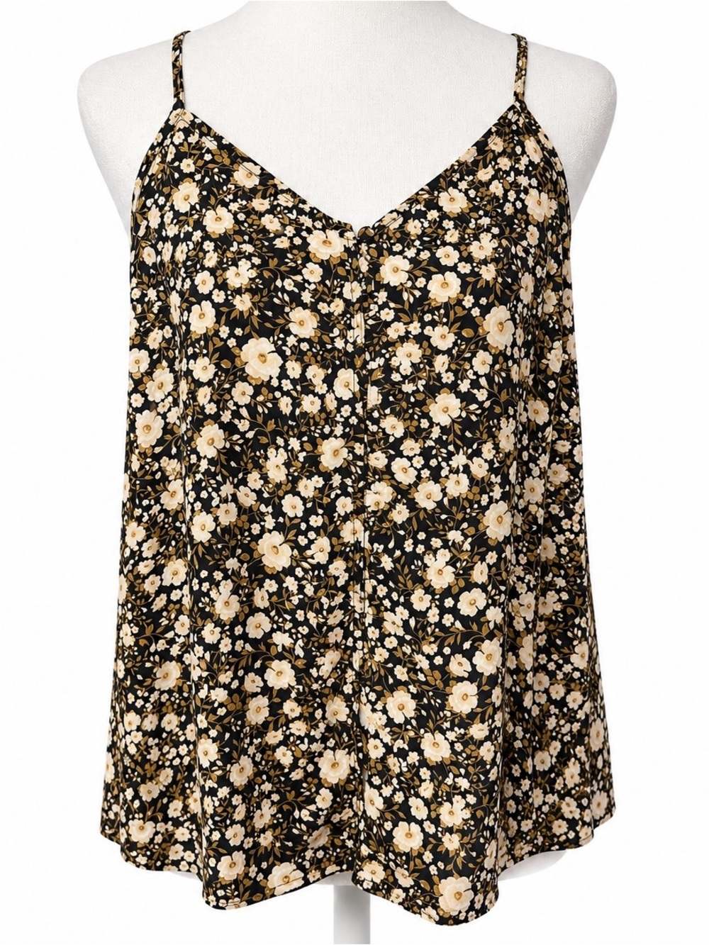 Old Navy Floral-Print Button-Front Cami Top Size: L